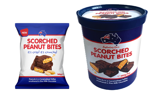 Scorched Peanut Bar Bites -Bag and Tub